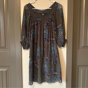 Kenzie Paisley Print Midi Dress with Drop Waist. Size XS